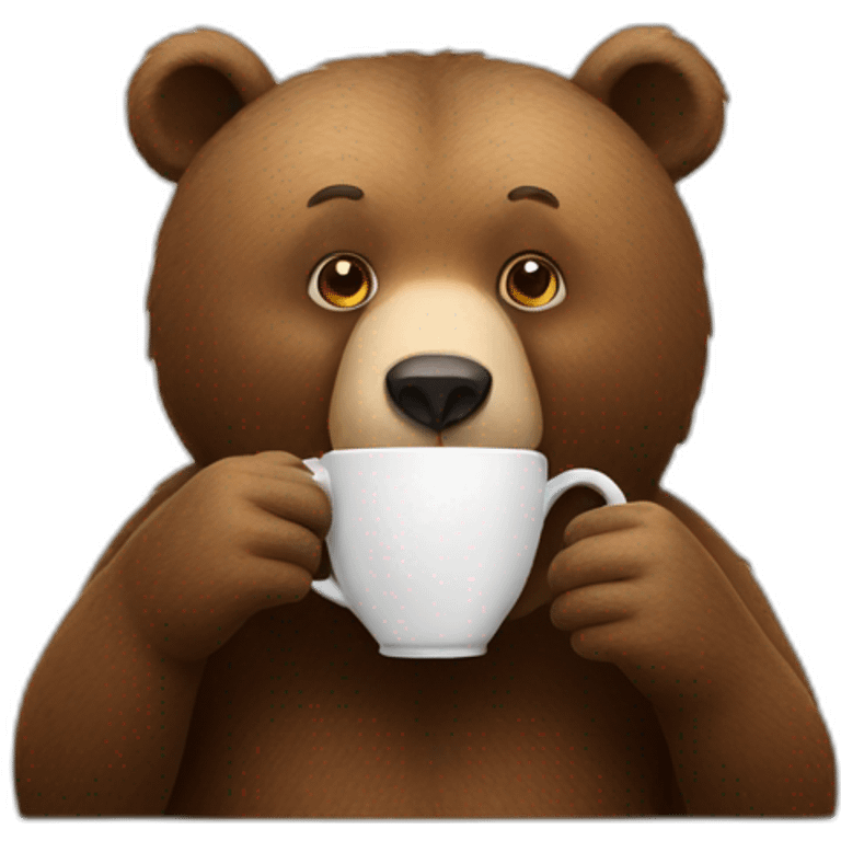 Bear drinking coffee emoji