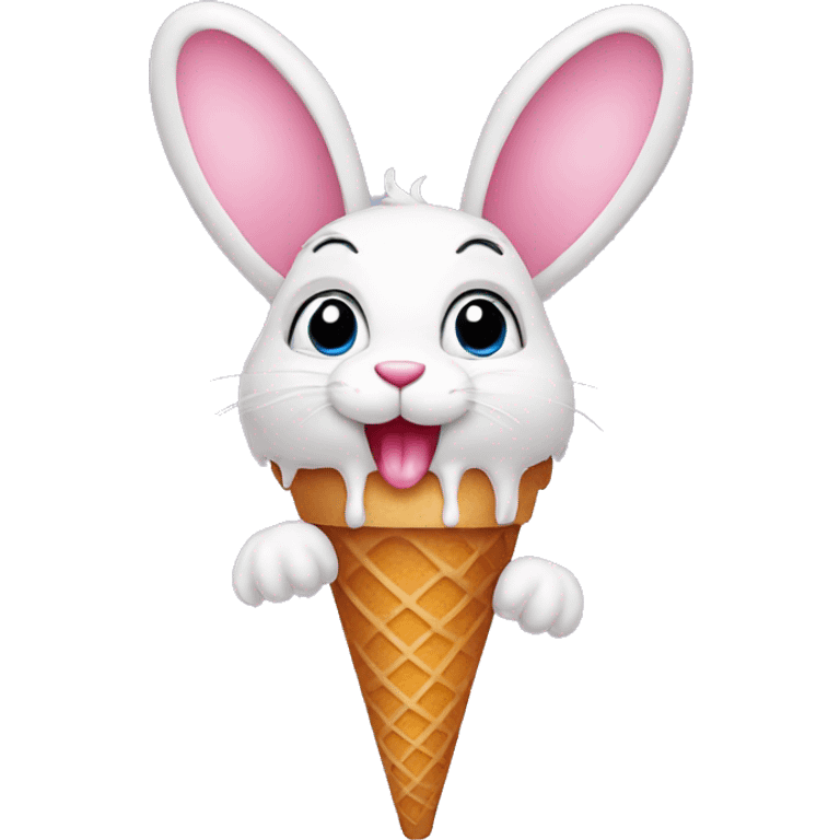 Rabbit with icecream cone emoji