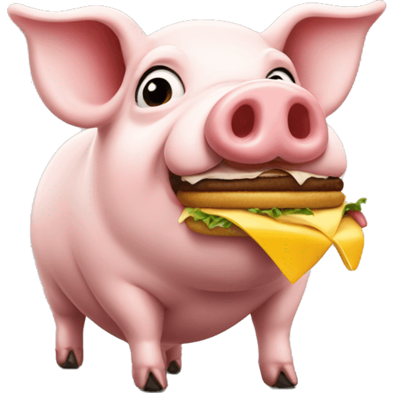 Pig eating McDonald’s  emoji