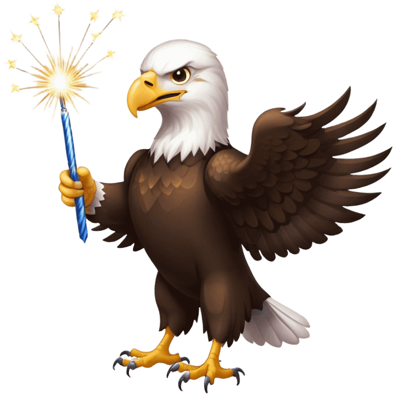 Bald eagle with sparklers emoji