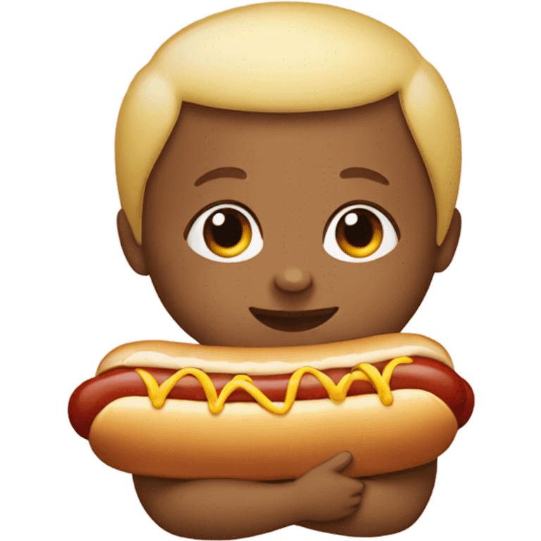 Baby with a hot dog emoji