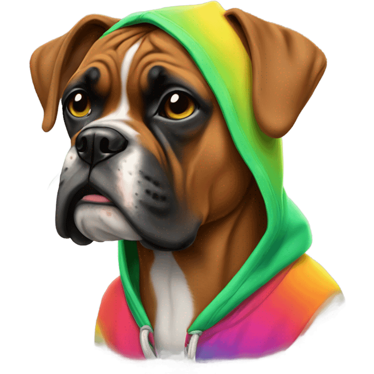 Boxer dog in hoodie emoji