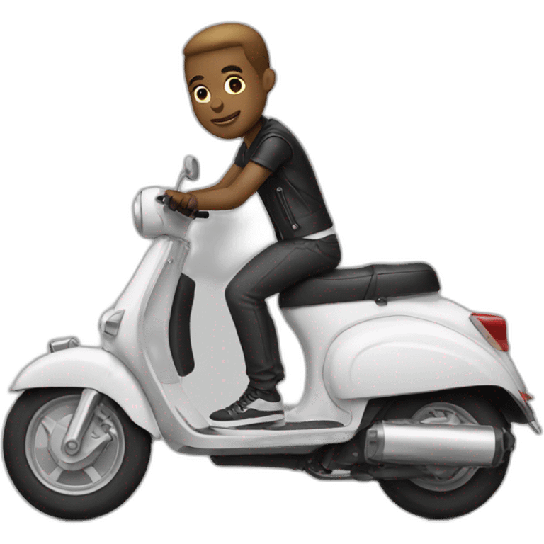 White Bad Boy on a scooter emoji