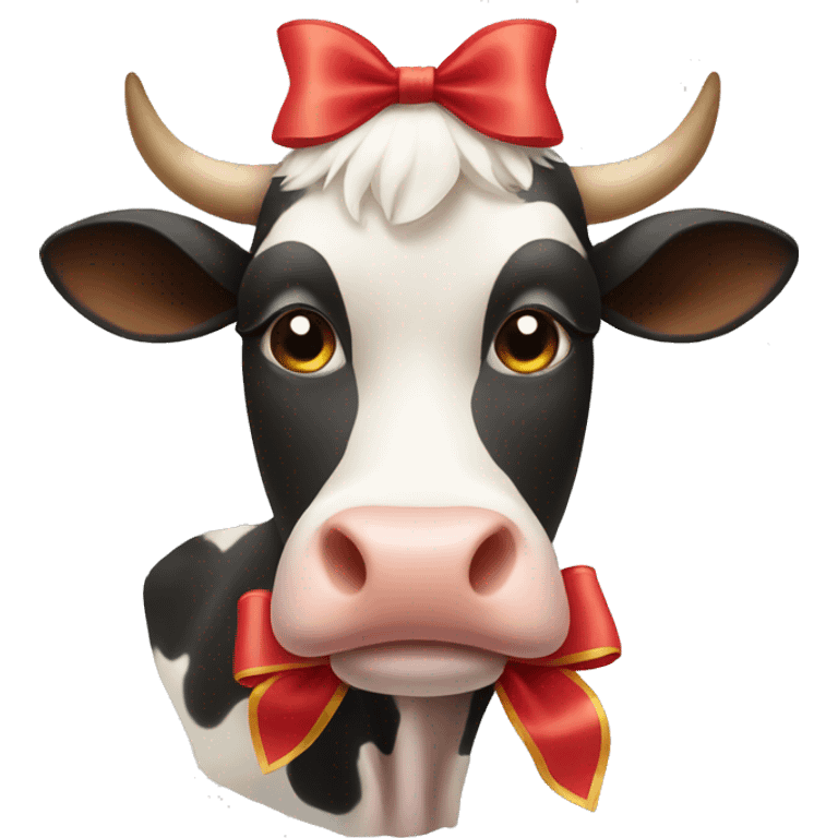 Cow with a bow  emoji