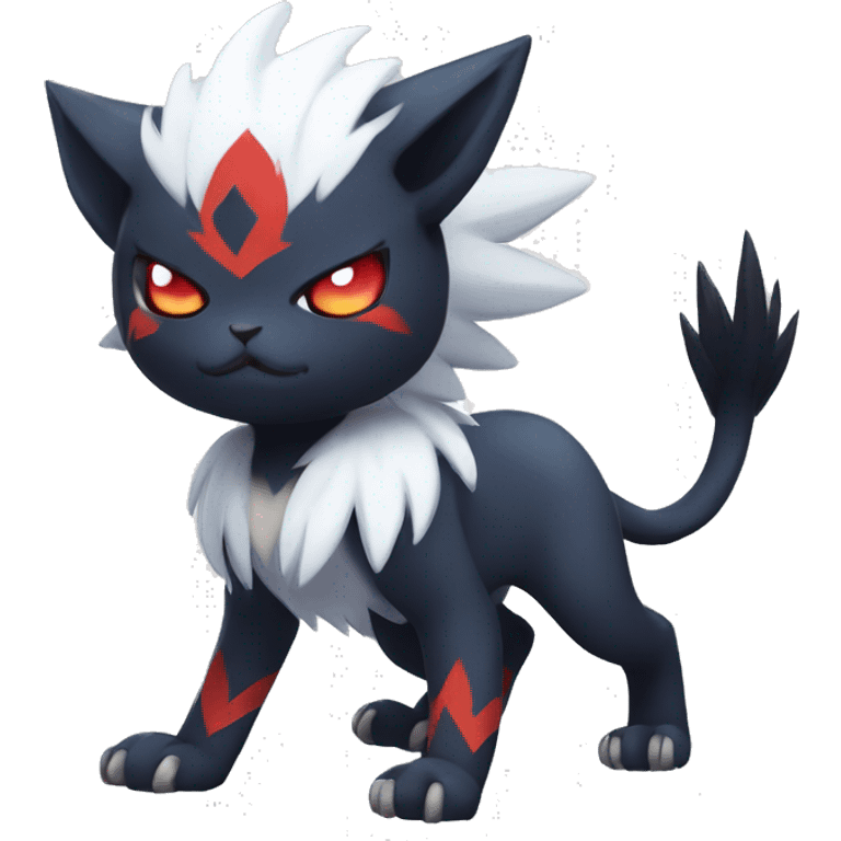 Edgy Cool Kawaii Litten-Absol-Pokémon Full Body emoji