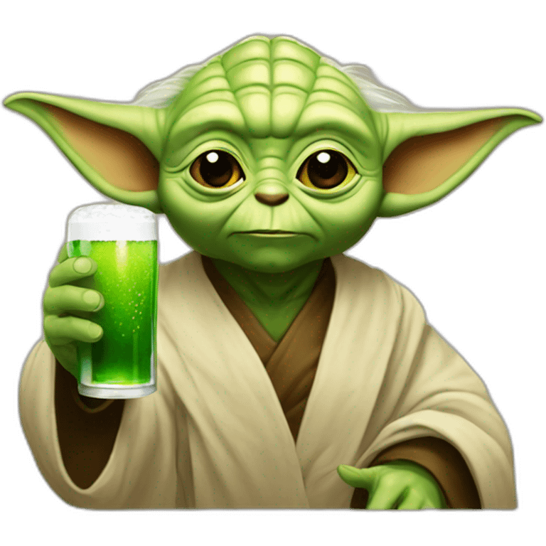 yoda drink a big beer emoji