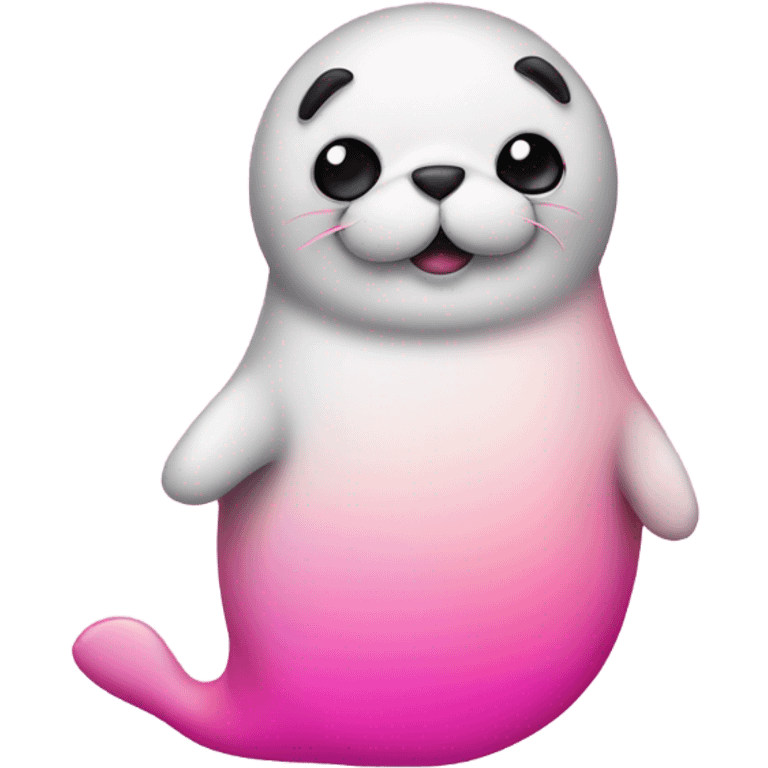 Pink ombre full body seal with glitter emoji