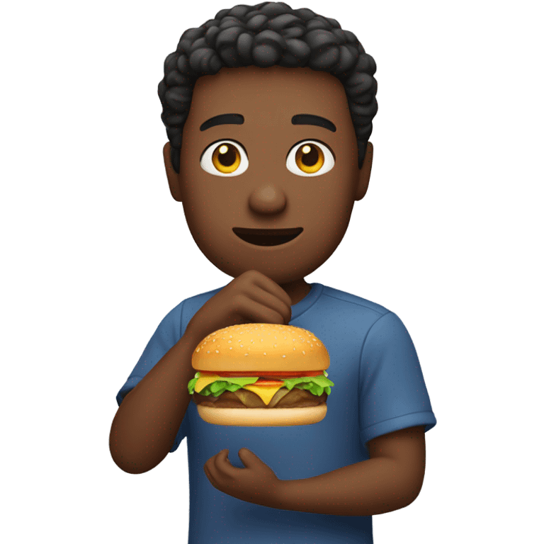 Guy with burger emoji