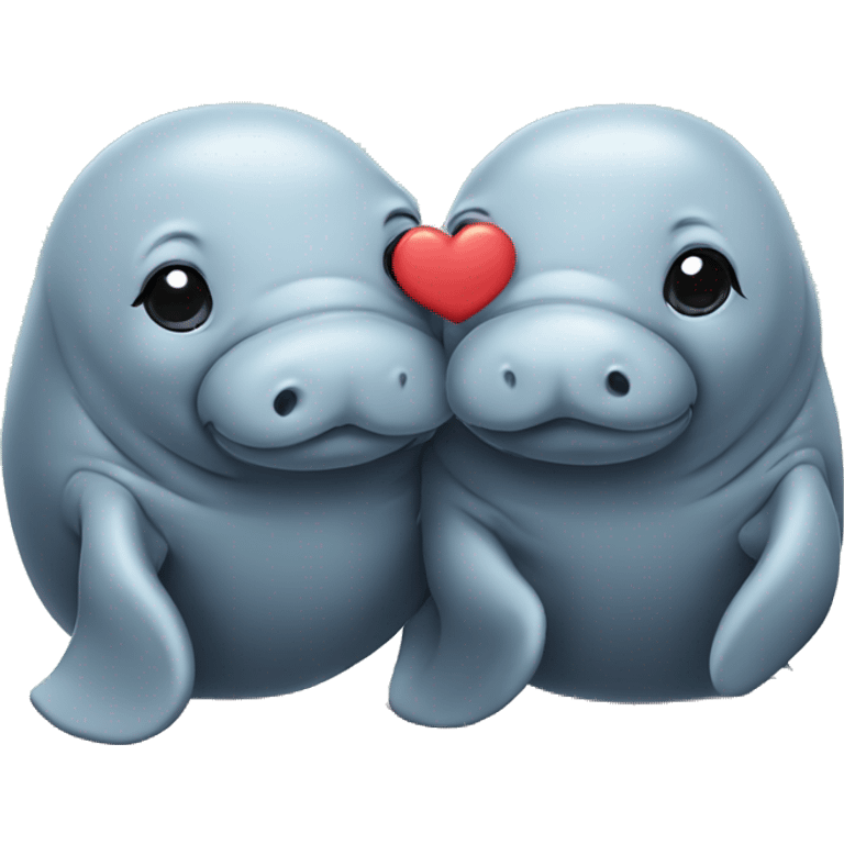 Manatees in love emoji