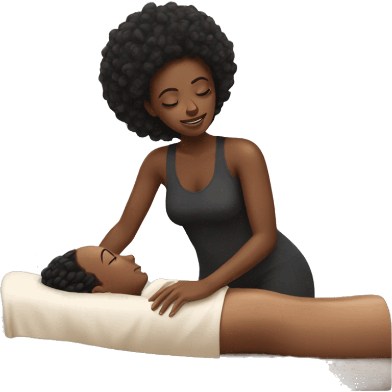 Black girl getting massage emoji