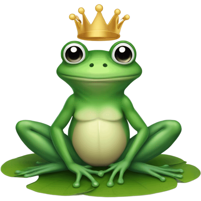 Frog prince sitting on a lily pad emoji