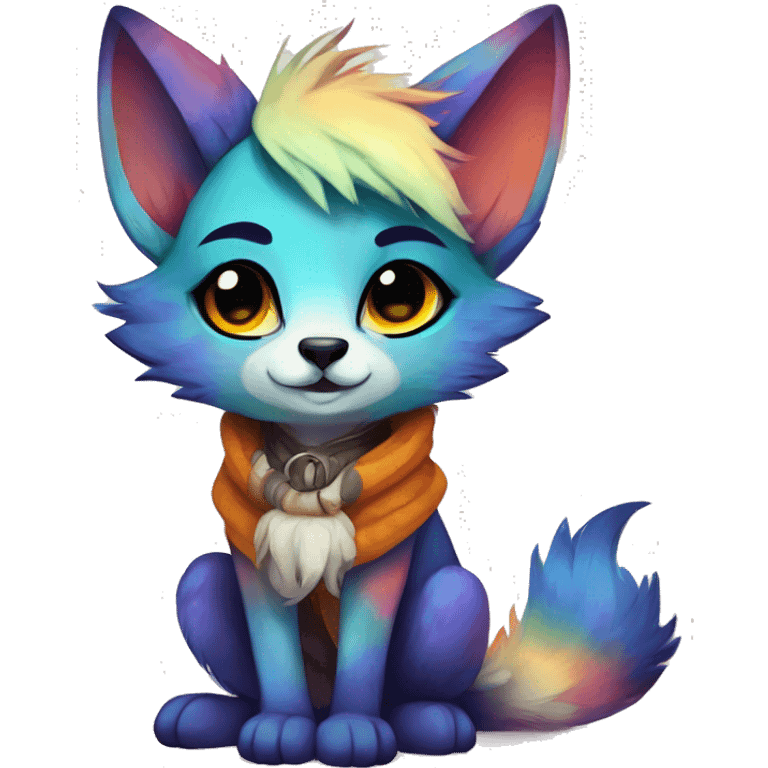 Cool cute Kawaii edgy colorful anthro fantasy animal fursona by griffsnuff & LiLaiRa & Falvie full body emoji