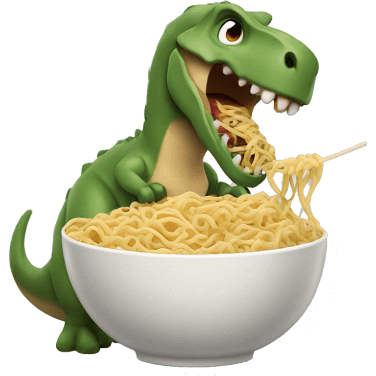 dinosaur eating noodles  emoji