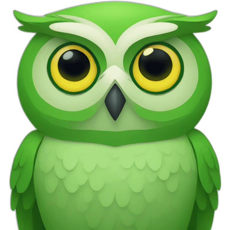 green owl minimalism emoji