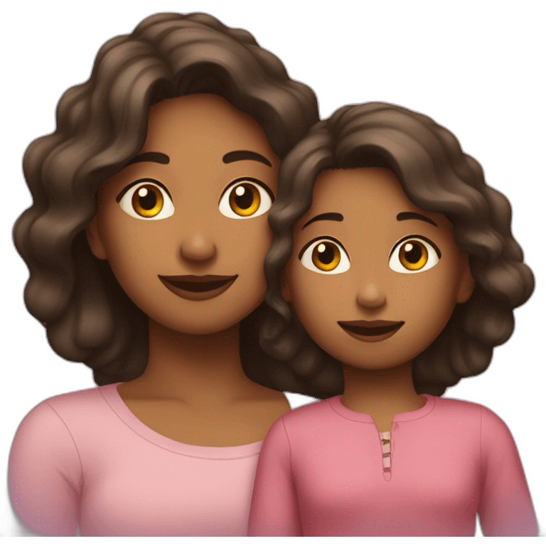 A snapshot of a mother and her young daughter. emoji