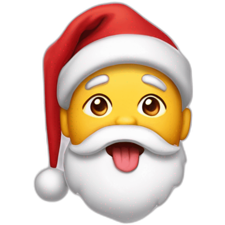 santa sticking out his tongue emoji