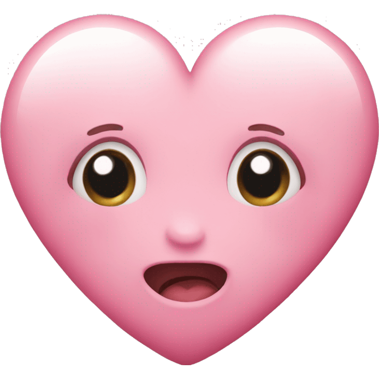 Pink heart blushing emoji