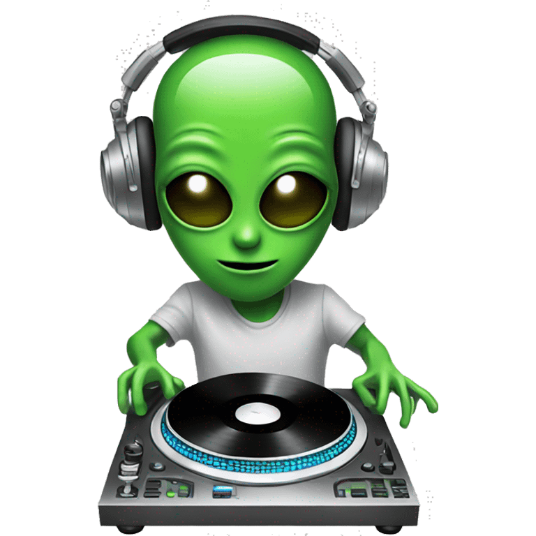 Alien DJing emoji