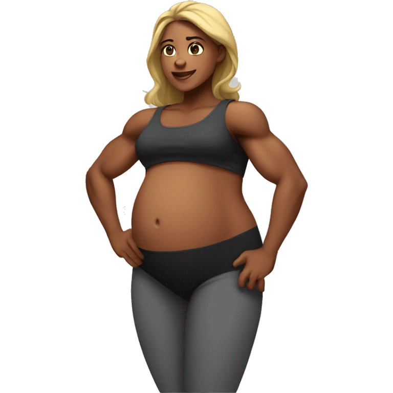 Buff strong pregnant woman emoji