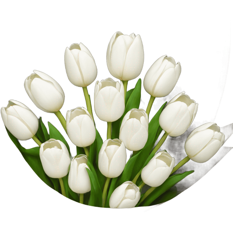 white tulip bouquet  emoji