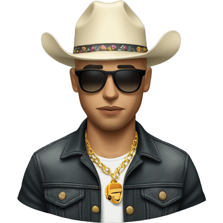 Emoji de bad bunny el cantante vestido de vaquero como en su último álbum nadie sabe lo que va a pasar mañana emoji