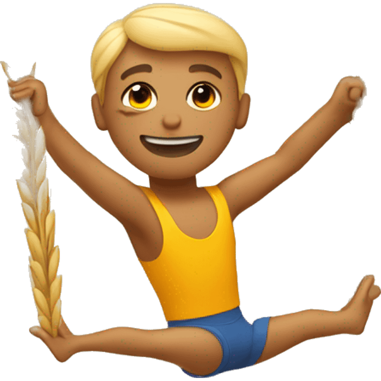 trapeze artist growing wheat emoji