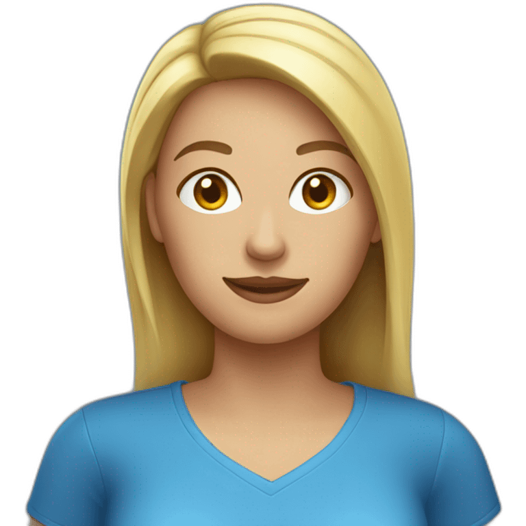 HR manager woman wearing blue t-shirt emoji