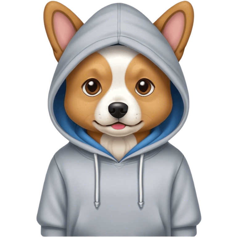 Dog wearing hoodie emoji