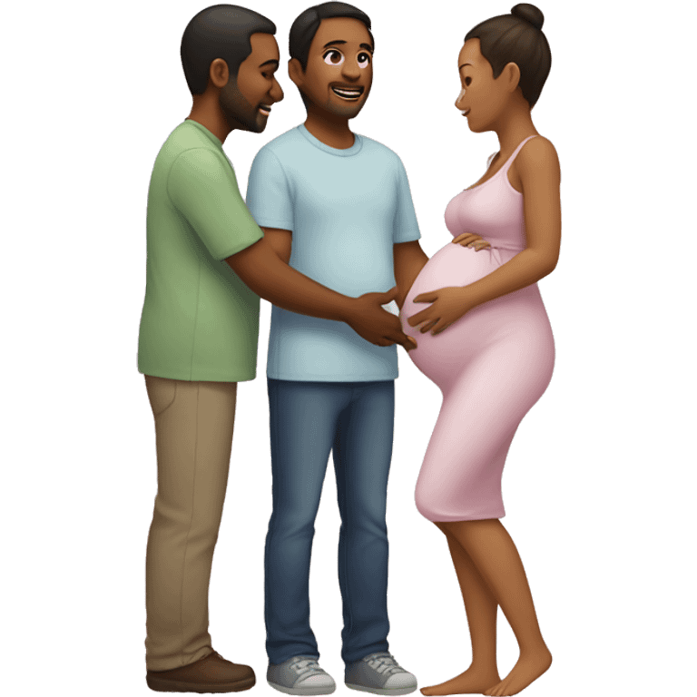 A pregnant woman with her husband  emoji