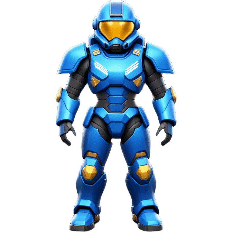 Clash of Clans aesthetic: Cinematic heroic Terran Marine Hero Emoji, rendered in a 3D vector-style similar to standard emojis with minimal shading and bold, simplified shapes. A compact, heroic isometric figure clad in futuristic power armor with signature energy accents, softly glowing with a cosmic battle charm. Simplified yet unmistakably iconic, highly detailed and consistent, glowing with a soft radiant shine and high gloss. Stylized with a touch of interstellar valor and a soft glowing outline, capturing the essence of an elite space warrior with a friendly, playful manner! emoji