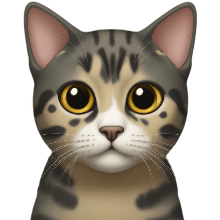 Scottish shorthair cat, black spot on gold color emoji