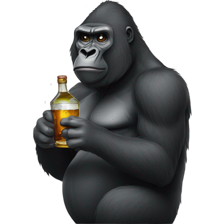 Gorilla drinking liquor emoji