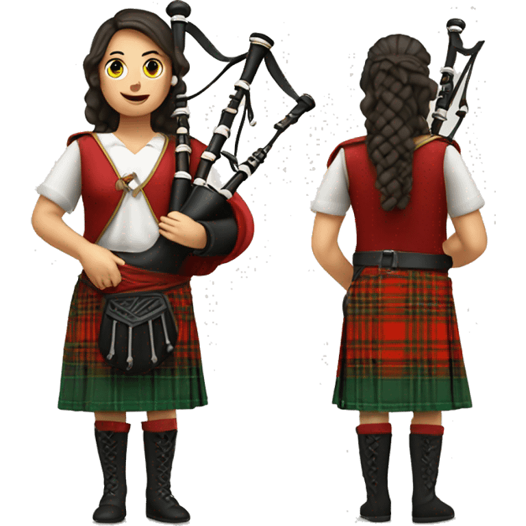 Female Bagpipe player red kilt emoji