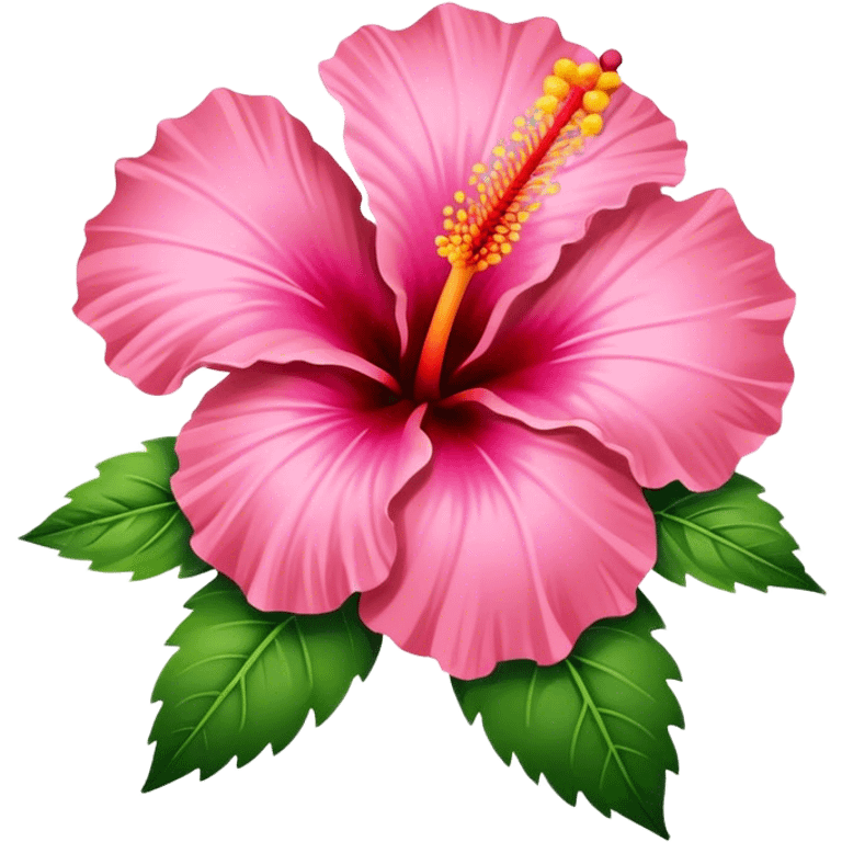 pink and orange hibiscus flower emoji