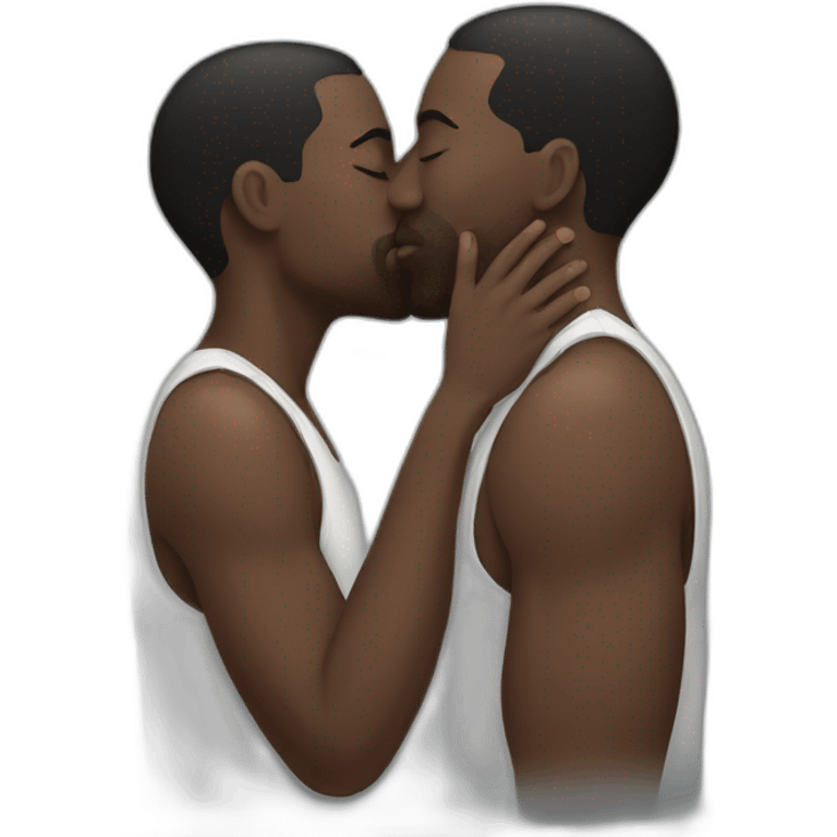 Black men kissing emoji