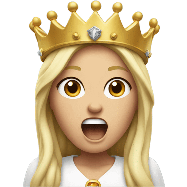 Heidi with crown screaming angrily  emoji