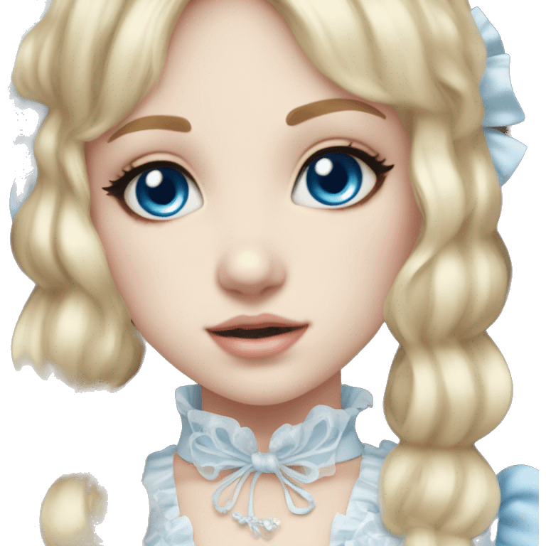 sweet lolita blond hair blue eyes white skin emoji