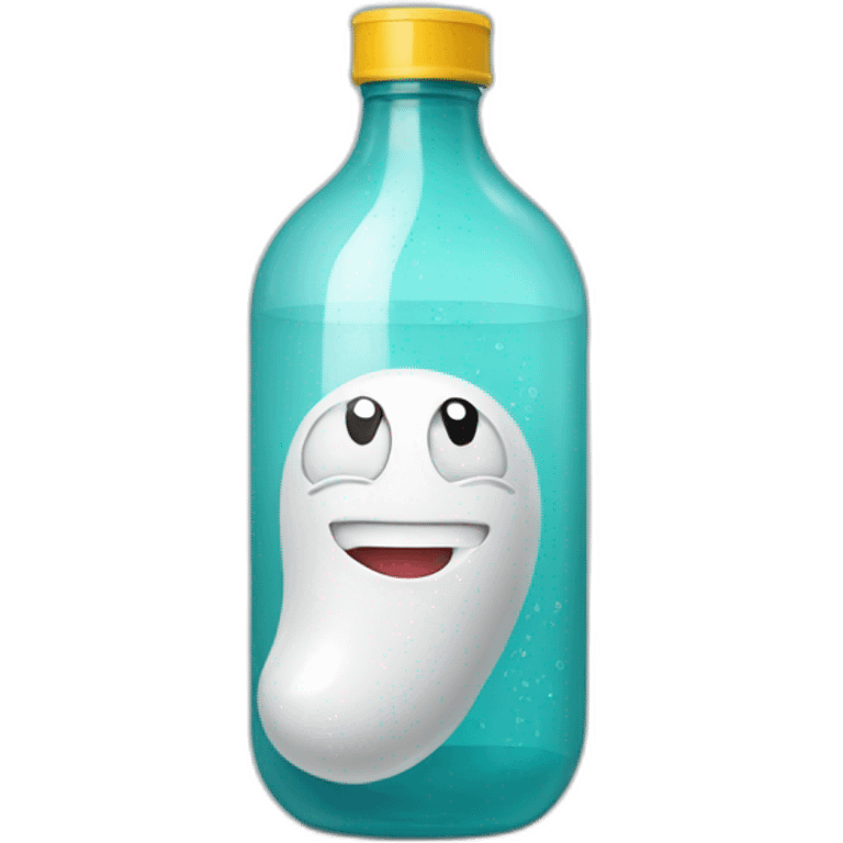 Sperm donation bottle that looks really happy emoji