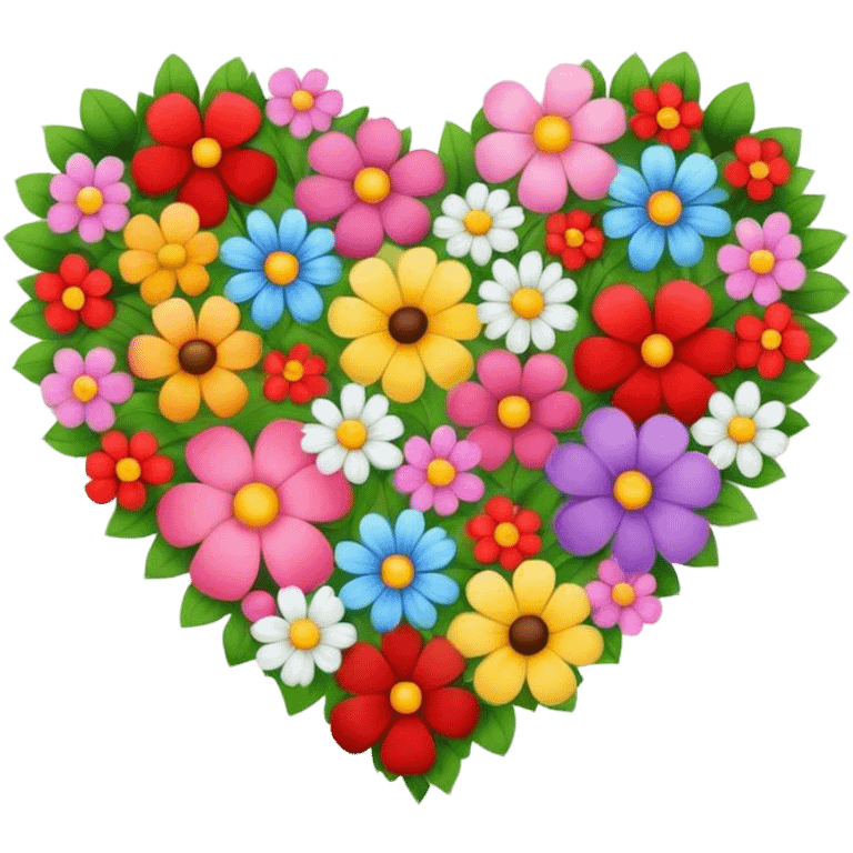 Beautiful heart with flowers  emoji