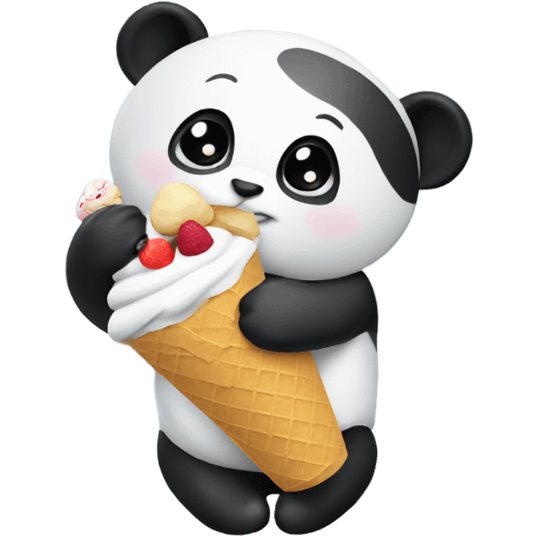 Panda eating ice cream emoji