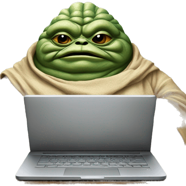 Jabba the Hutt from Star Wars with a laptop emoji