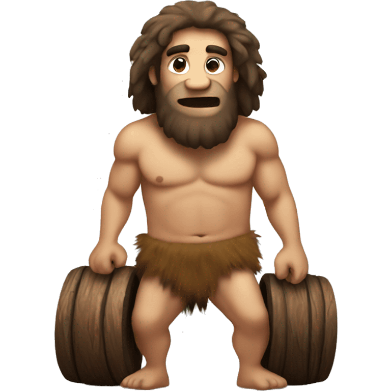 caveman with wooden wheels emoji