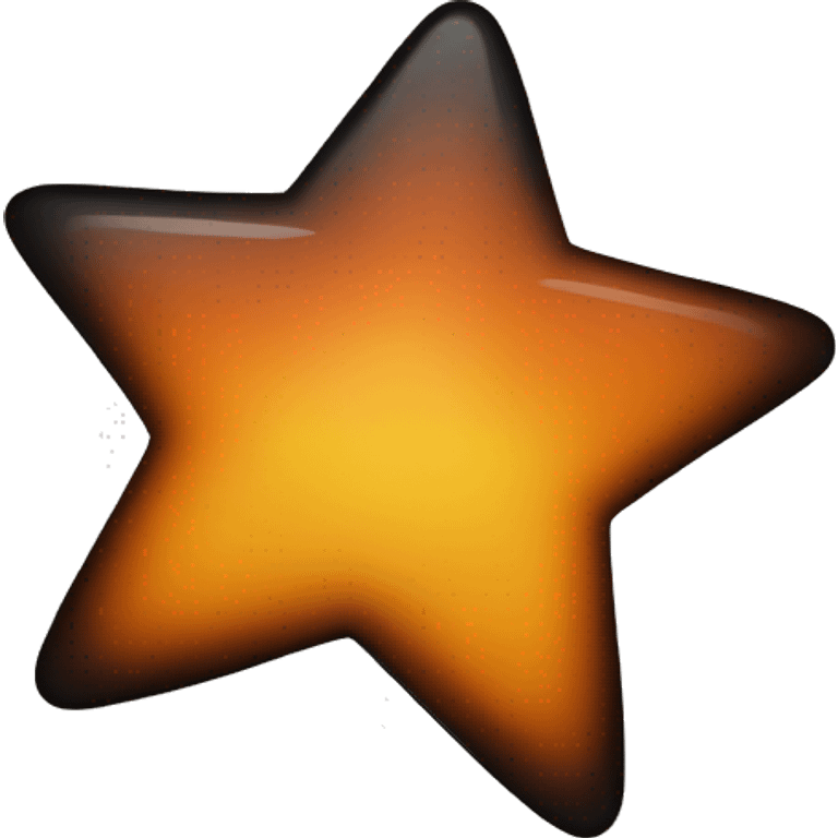 star half black, half orange burnt emoji