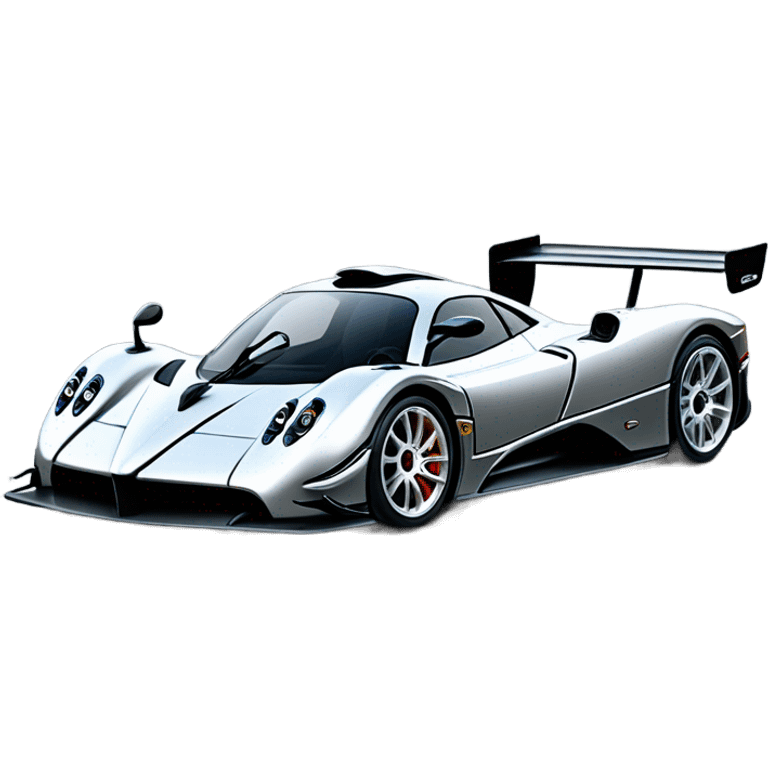 Silver Pagani Zonda race car  emoji