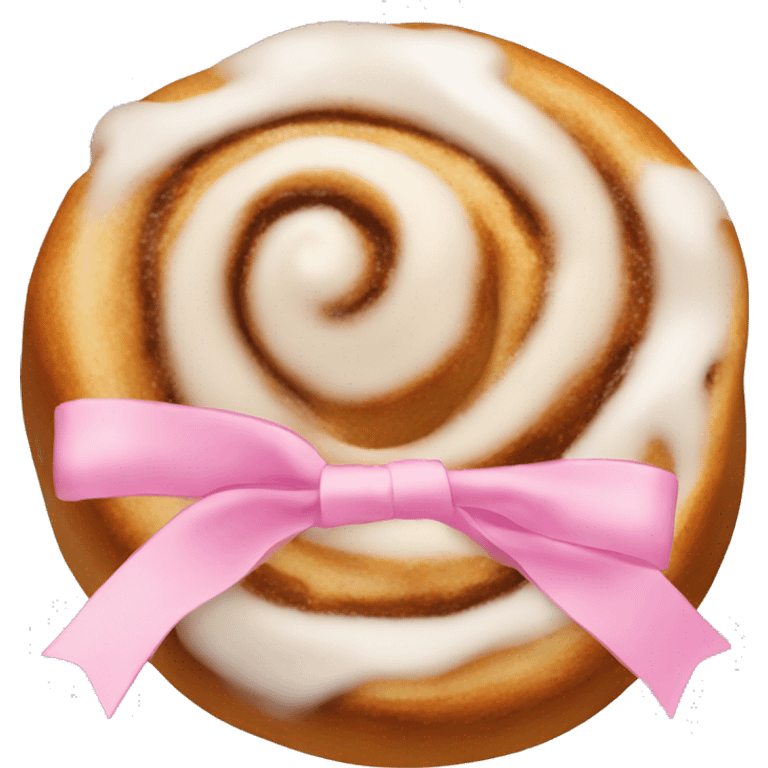 Cinnamon roll with a pink bow  emoji