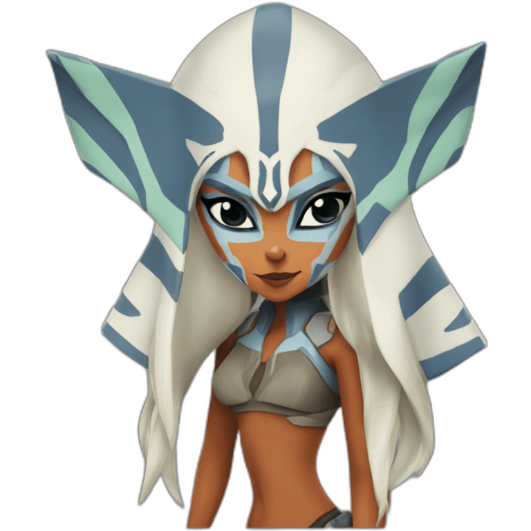 Sexy Ahsoka Tano (portrait, front facing) bikini (small horns) (clone wars season 7) emoji