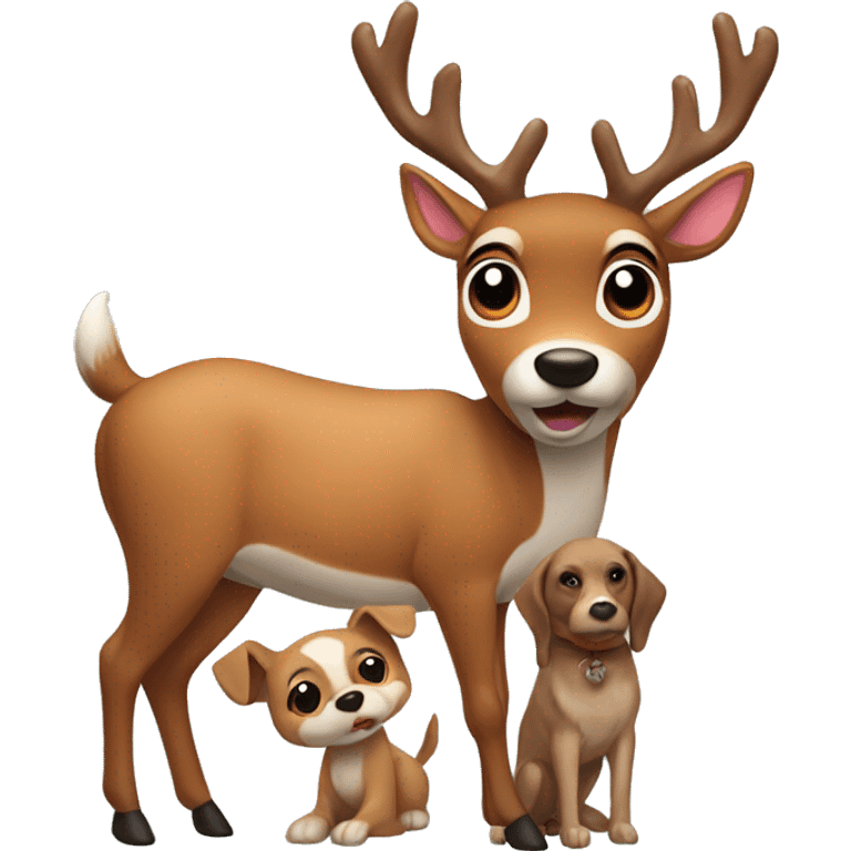 Rudolph the deer with dog emoji