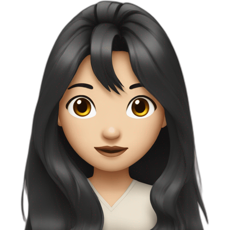 2 Asian girl with long black  hair emoji