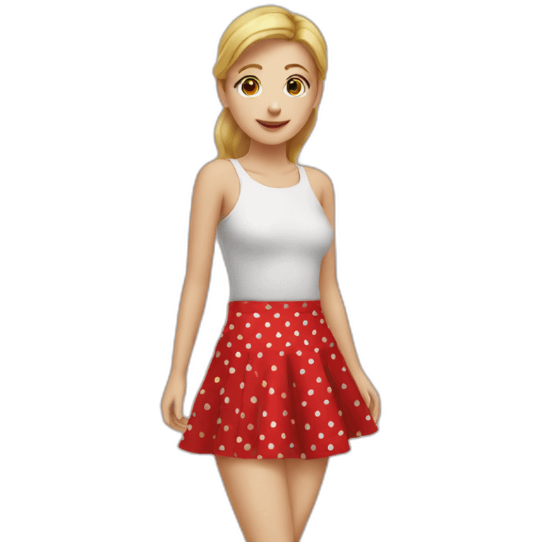 red skirt with dots  emoji