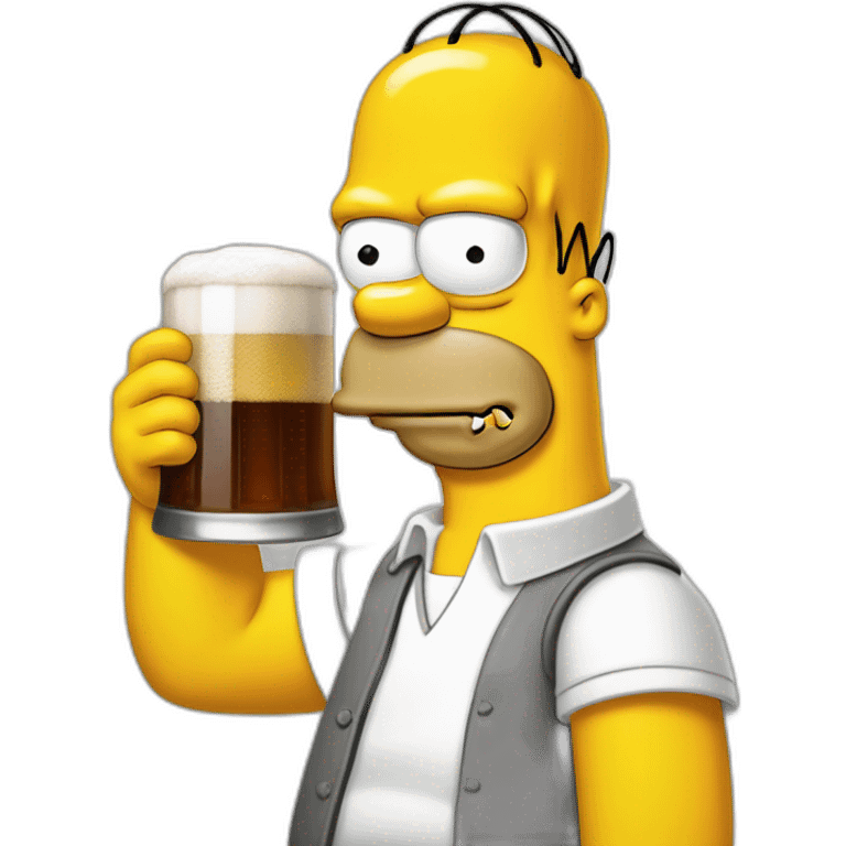 Homer simpson buvant une bière emoji